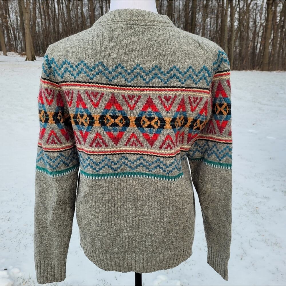 L.O.G.G. Label of Graded Goods Gray Fair Isle Washable Wool Blend Sweater sz Sm - Picture 5 of 14